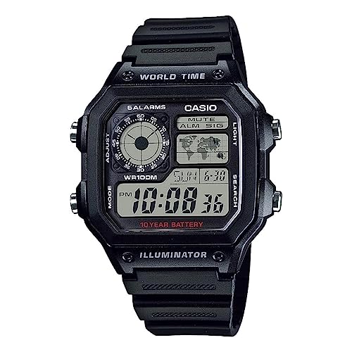 [カシオ] CASIO ワールドタイム デジタル メンズ 腕時計 AE-1200WH-1AV カシオ純正BOX入り 海外モデル ブラック [並行輸入品]